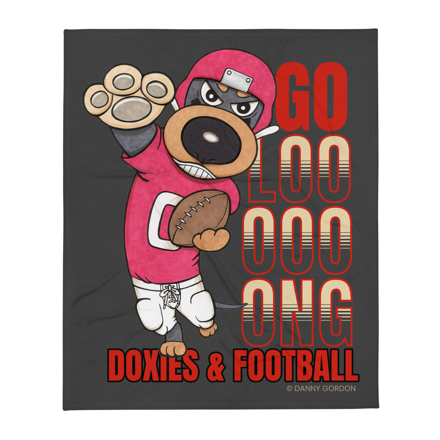 Cute Oklahoma Funny Doxie Dachshund Football Throw Blanket