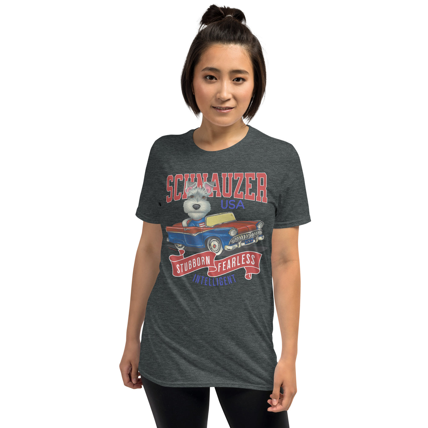 Funny Cute Schnauzer USA Unisex T-Shirt