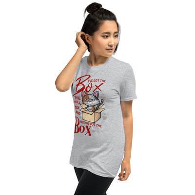 Cute Calico Cat Nothing But the Box Red Unisex T-Shirt