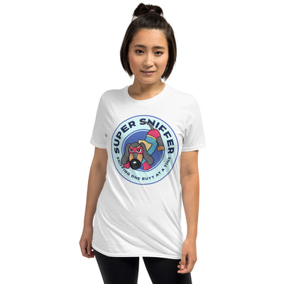 Cute Super Sniffer Doxie Dog on Unisex T-Shirt