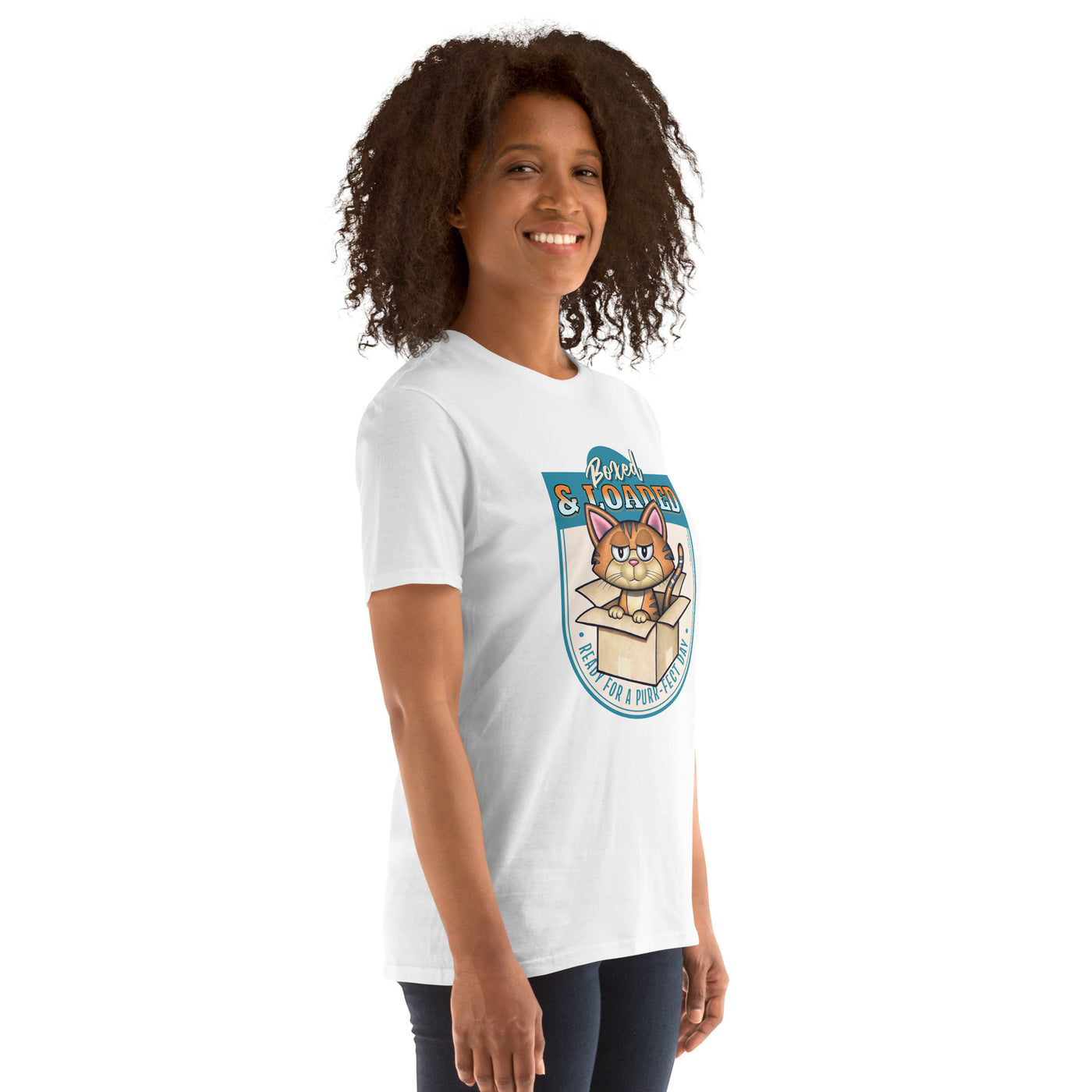 Cute Cat Boxed and Loaded Unisex T-Shirt