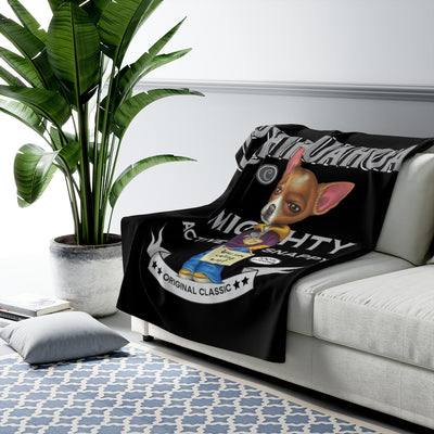 Funny Chihuahua puppy with attitude on Vintage sherpa Fleece Blanket