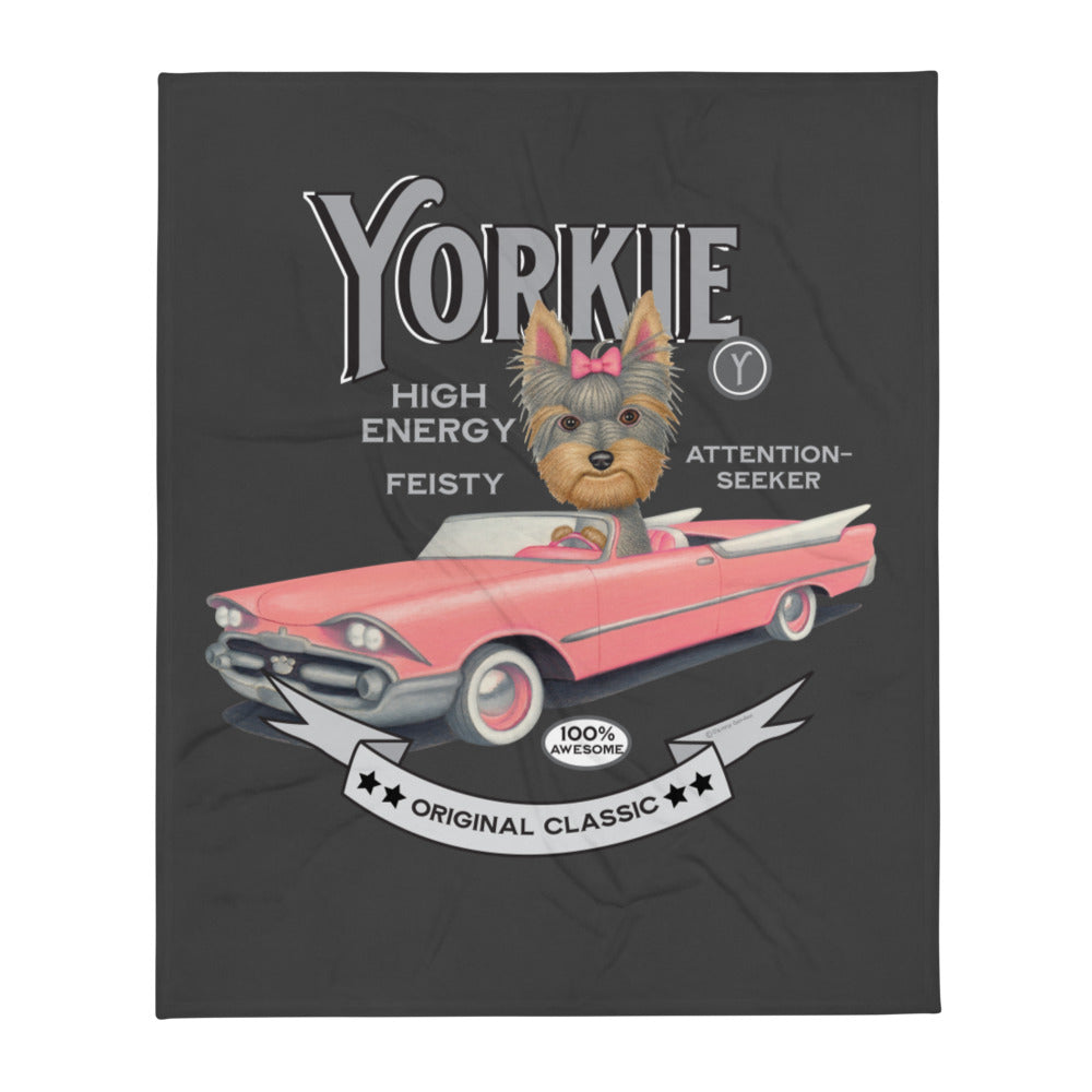Vintage Yorkie Throw Blanket