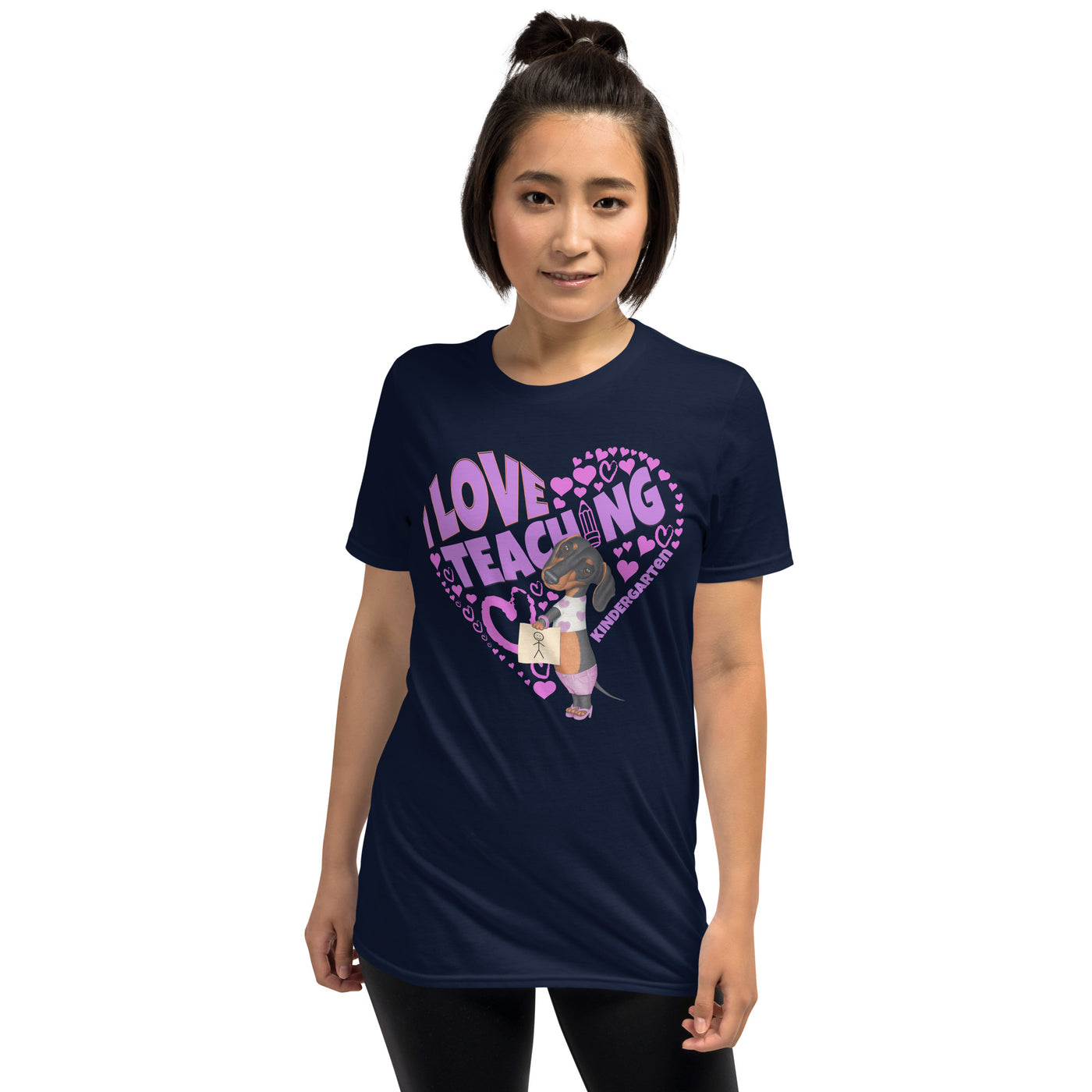Cute and Funny classroom teacher tee with doxie dog love on Kindergarten Teacher Unisex T-Shirt