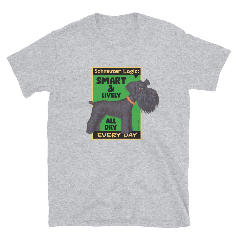 Funny Black Schnauzer poses for a great picture on a Schnauzer Logic Unisex T-Shirt