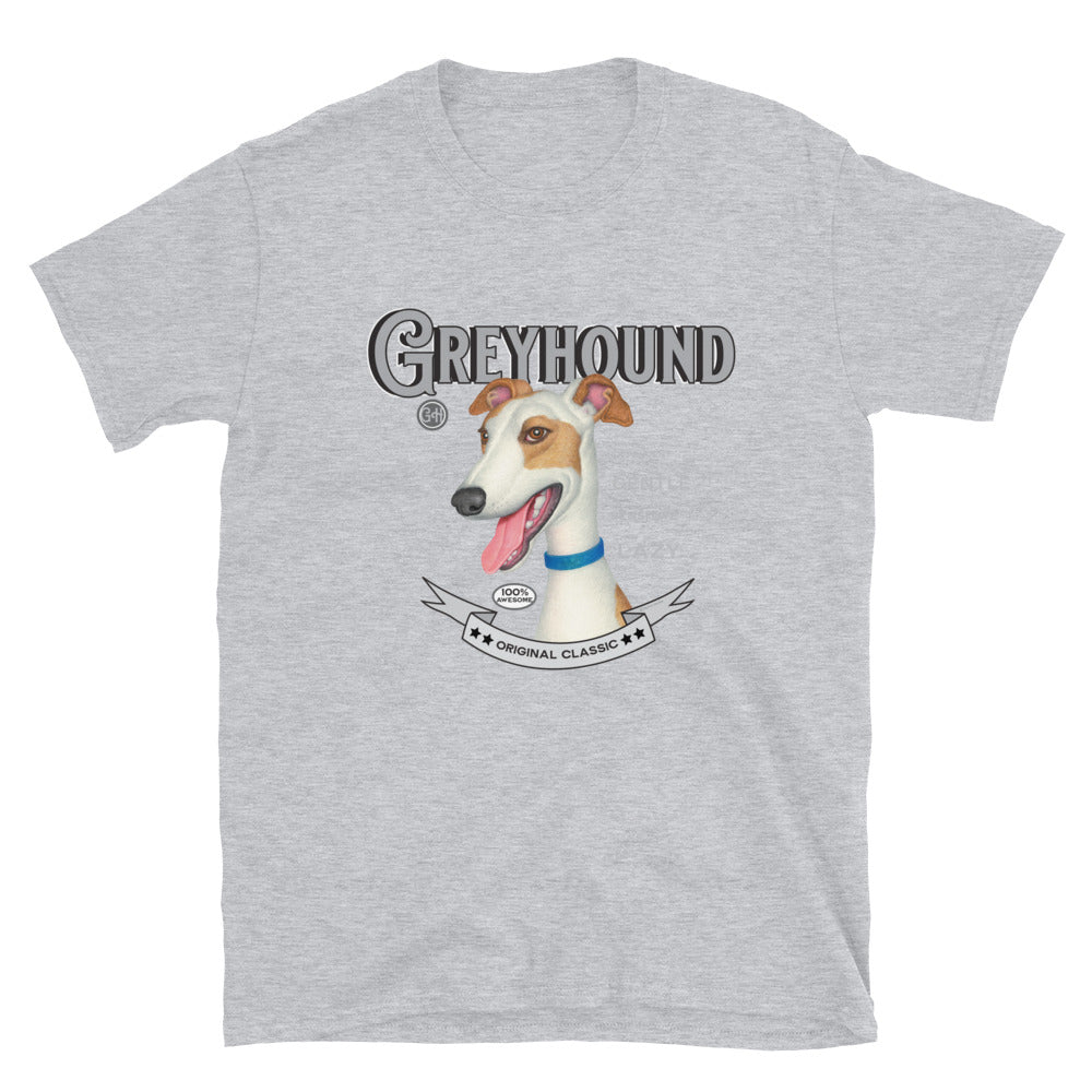 Classic retro Vintage Cute and Funny Greyhound Dog Unisex T-Shirt