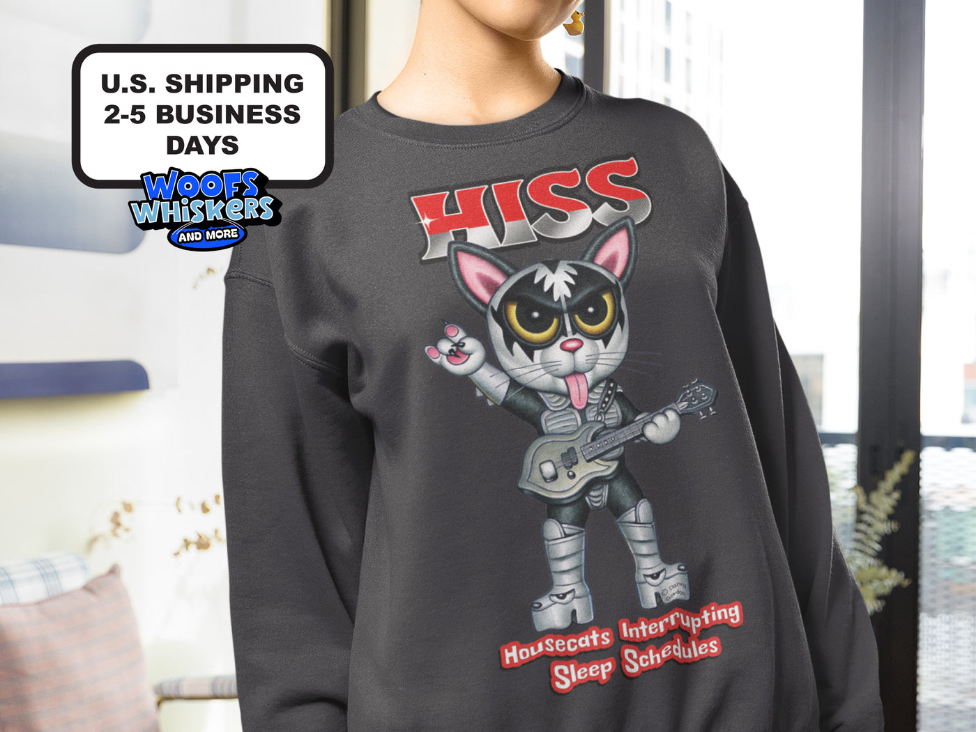 Hip Cat Graphic Sweatshirt Fun Design for Cat Lovers