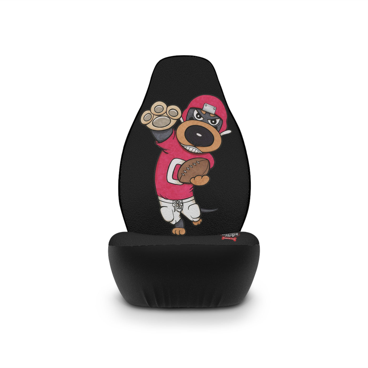 Cute Football Doxie Dog Going Long Car Seat Covers