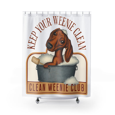 Dachshund Bubble Clean Weenie Club Shower Curtain
