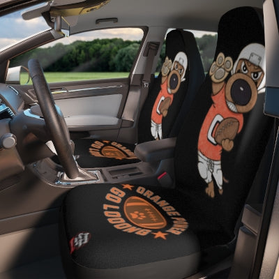 Cute Football Doxie Dog Going Long Car Seat Covers