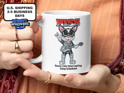 Fun Cat Guitar Design Coffee Mug Perfect for Music Lovers