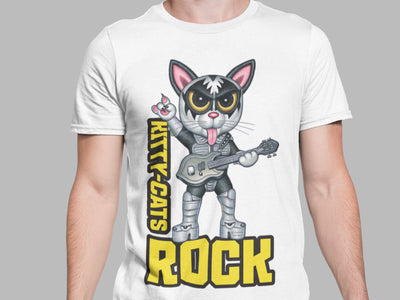 Kitty-Cats Rock Graphic T-Shirt for Music Lovers