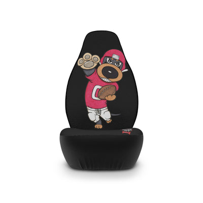 Cute Football Doxie Dog on Going Long Car Seat Covers