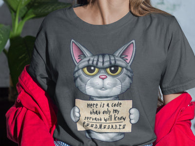 Funny Cat Holding a Code Board T-shirt