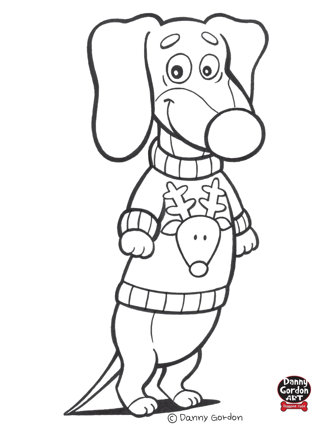 Cute Funny Doxie Dachshund Wiener Dog Wearing Ugly Christmas Sweater-Rhonda