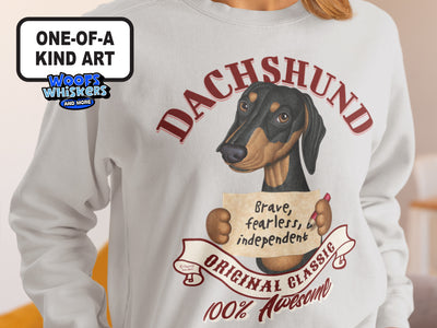 Dachshund Brave Fearless Independent 100 Percent Awesome