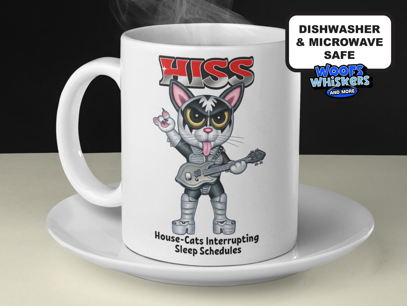 Rock Band Parody Cat Mug for Music Lovers