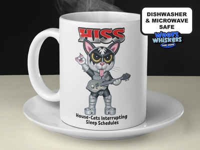 Rock Band Parody Cat Mug for Music Lovers