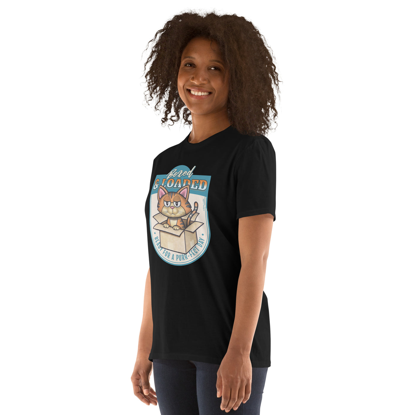 Cute Cat Boxed and Loaded Unisex T-Shirt