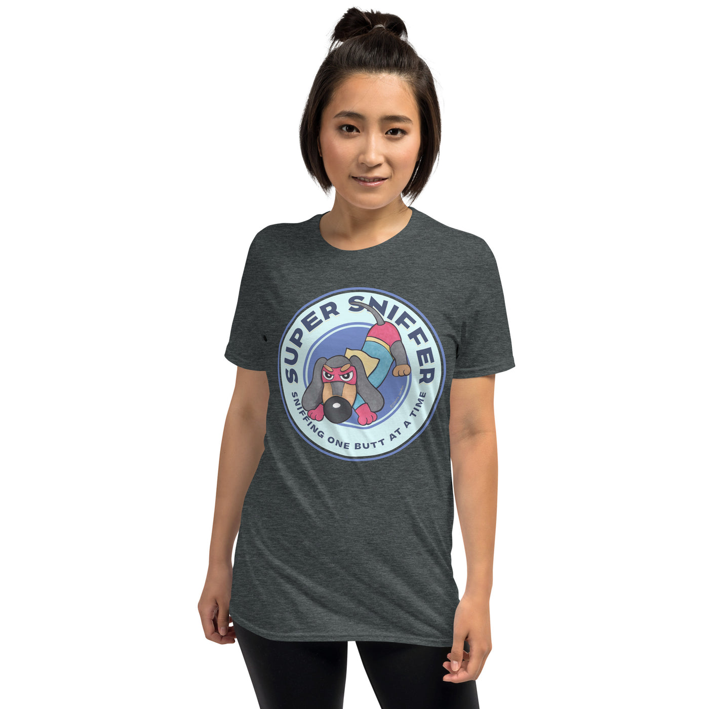 Cute Super Sniffer Doxie Dog on funny Dachshund Superhero Unisex T-Shirt