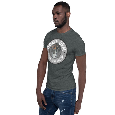 Funny Fitness Dachshund Gray Circle Unisex T-Shirt