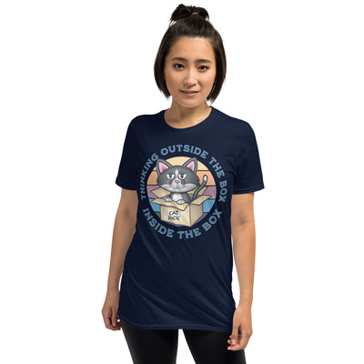 Cute Funny Cat in Box Unisex T-Shirt