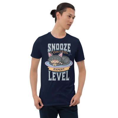 Cute Cat Snooze Control Expert Level Unisex T-Shirt