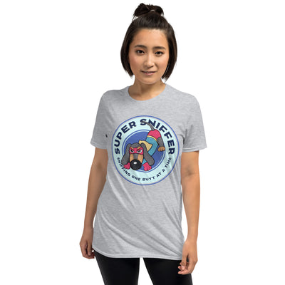 Cute Super Sniffer Doxie Dog on funny Dachshund Superhero Unisex T-Shirt