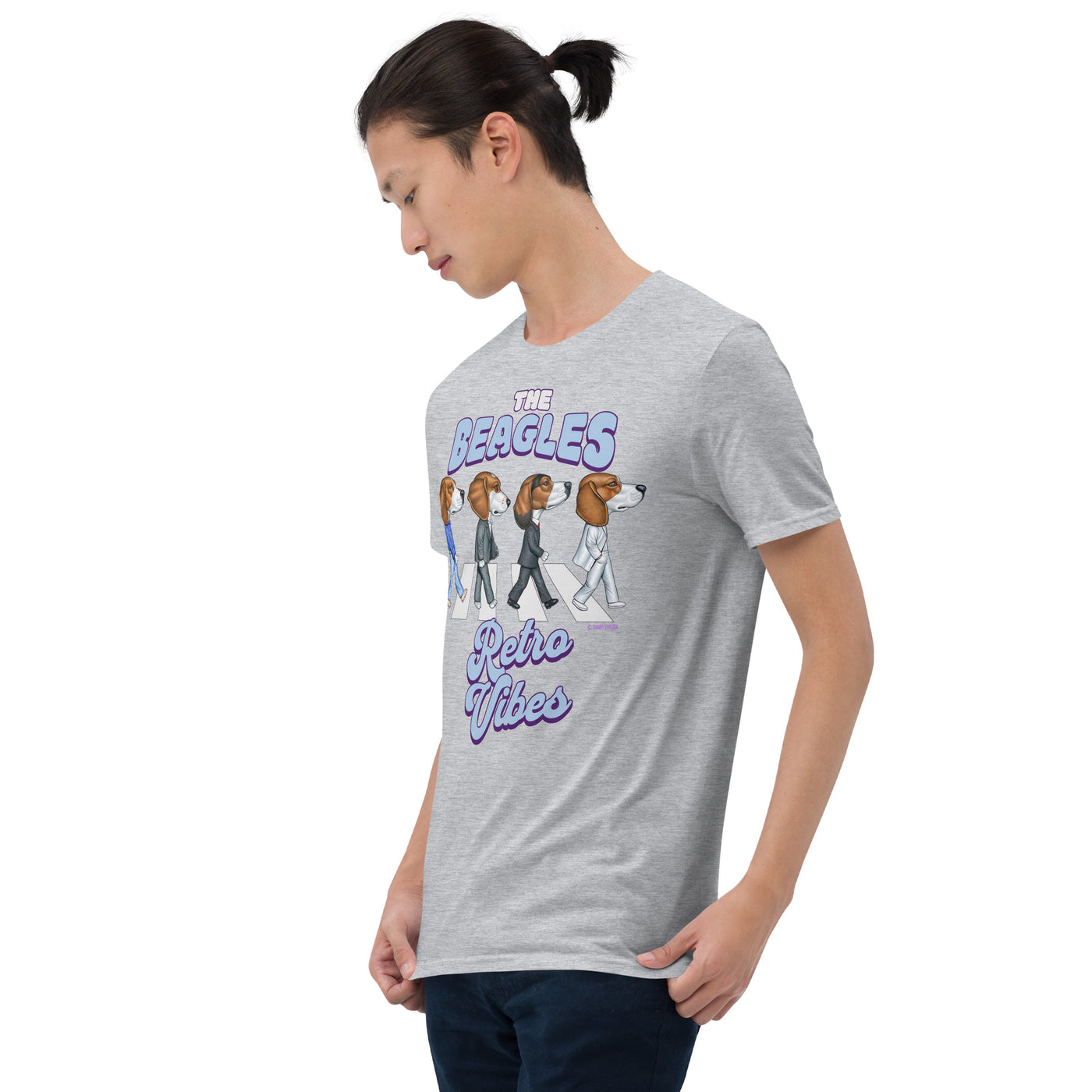Cute Beagle Dogs walking across famous street on The Beagles Funny Unisex T-Shirt
