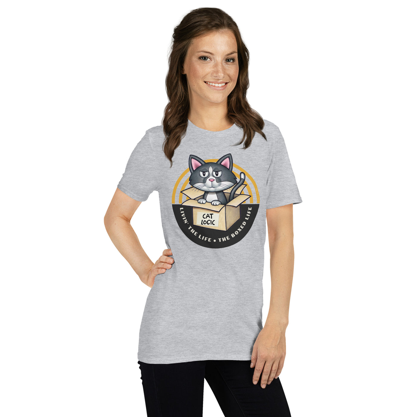 Cute Cat Livin' the Boxed Life Unisex T-Shirt