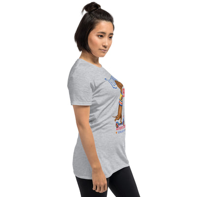 Cute Dachshund Legendary Retro Doxie on Scooter Unisex T-Shirt