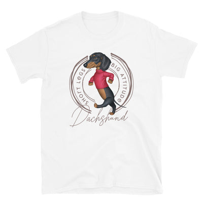 Cute Doxie Dog with Attitude on a Dachshund Unisex T-Shirt