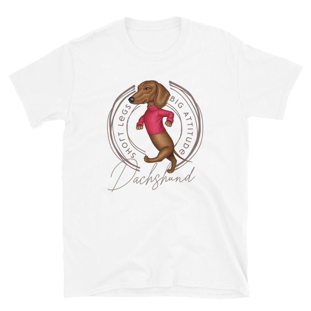 Cute Doxie Dog  with Attitude on Dachshund Unisex T-Shirt