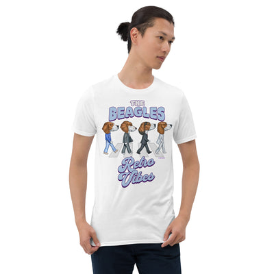 Cute Beagle Dogs walking across famous street on The Beagles Funny Unisex T-Shirt