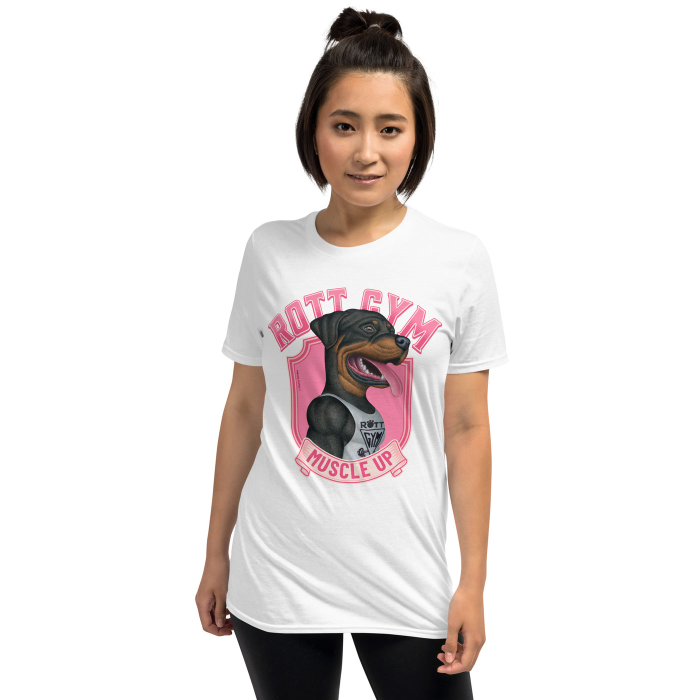 Funny Cute Rottweiler Pink Rott Gym Unisex T-Shirt