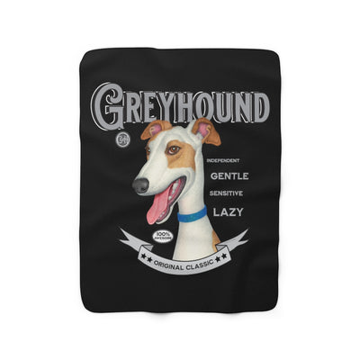 Vintage Greyhound Sherpa Fleece Blanket