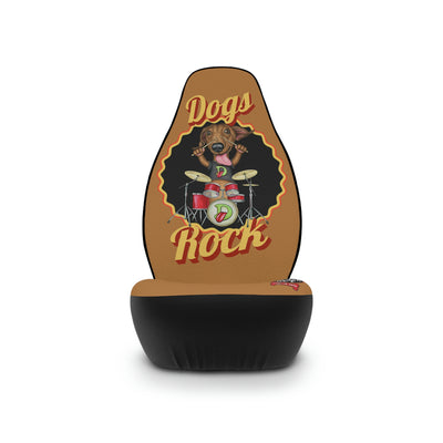 Cute  Dachshund Dog playing the drums on Doxie Rock Car Seat Covers