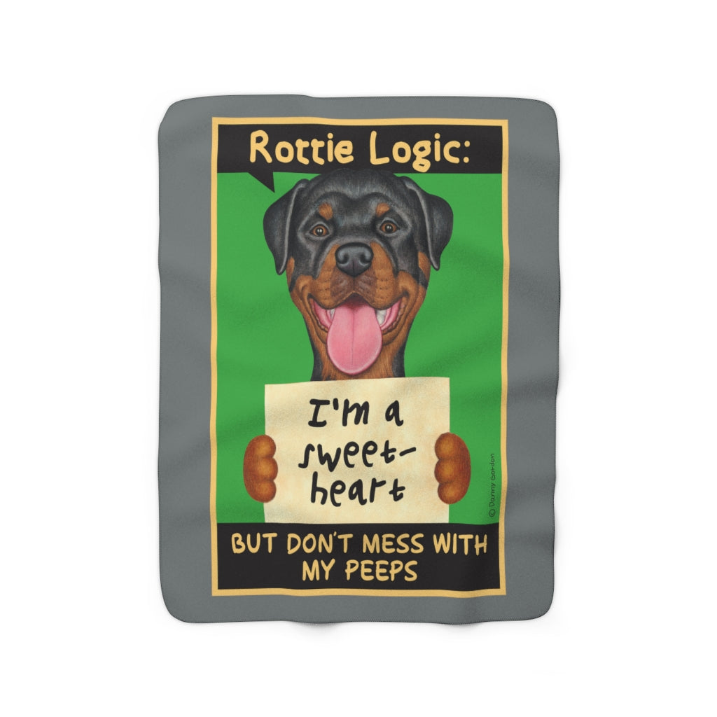 Rottweiler Logic Sherpa Fleece Blanket