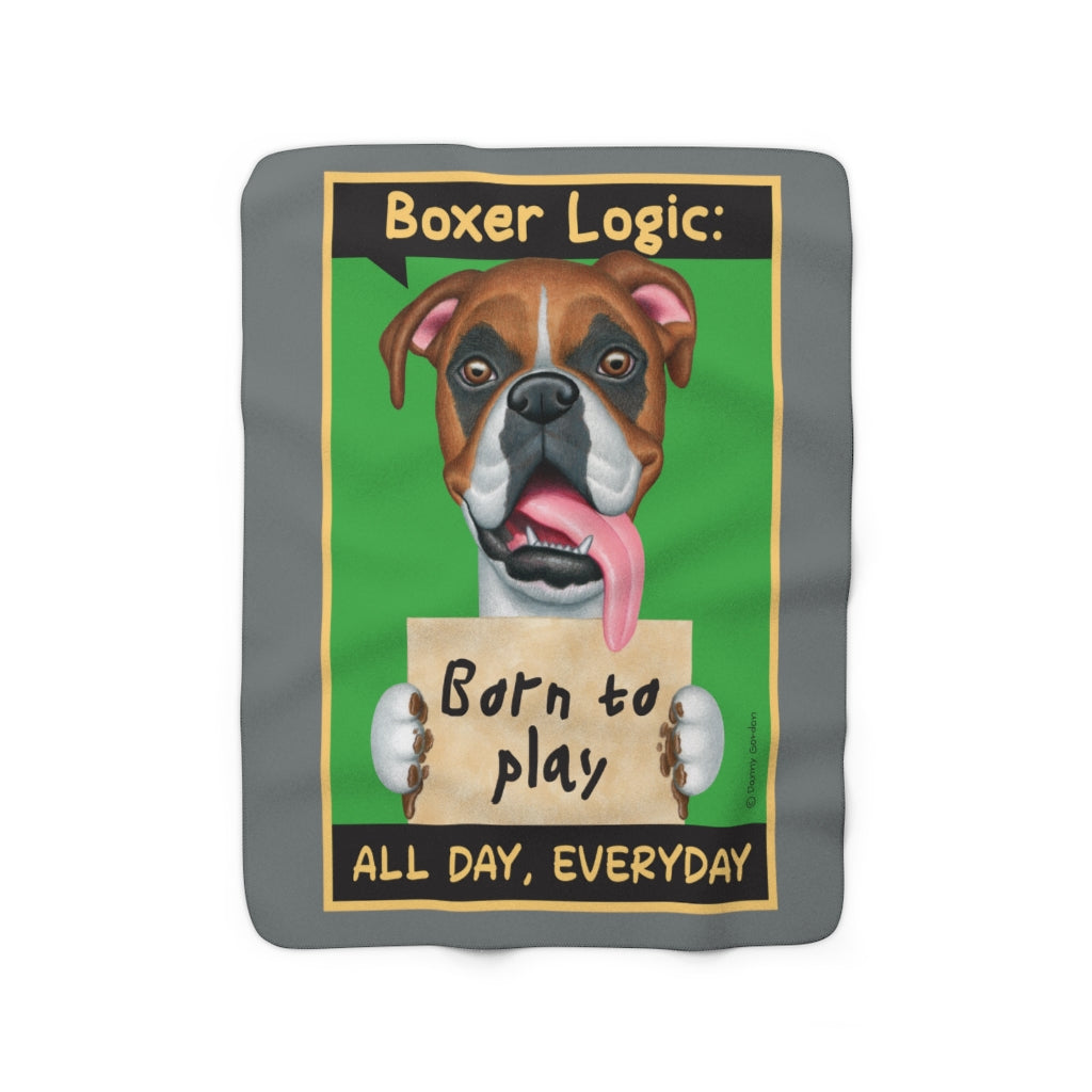 Boxer Logic Sherpa Fleece Blanket