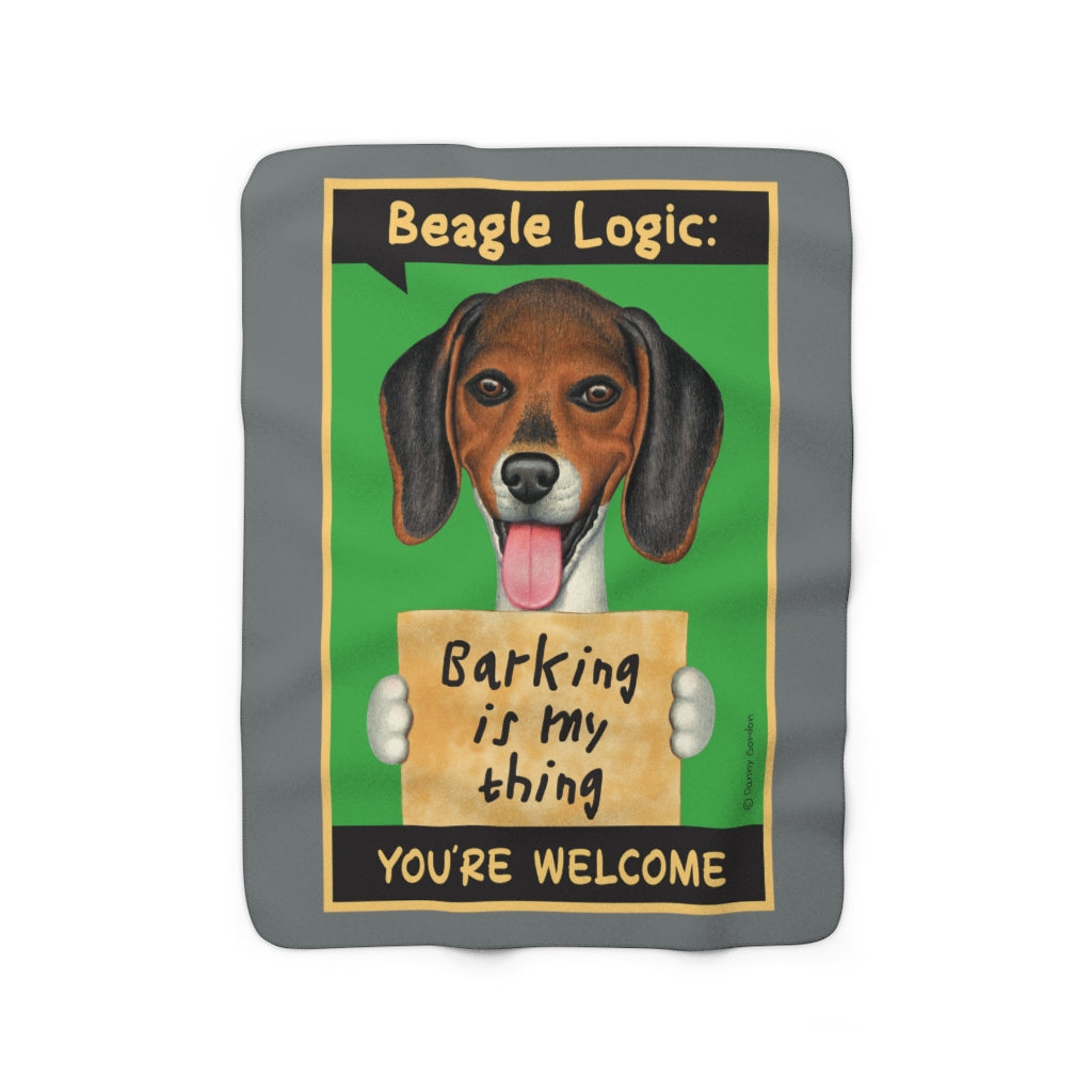 Beagle Logic Sherpa Fleece Blanket