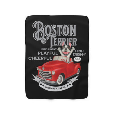Vintage Boston Terrier Fleece Blanket