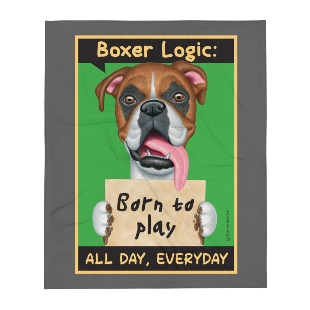 Boxer Logic Throw Blanket