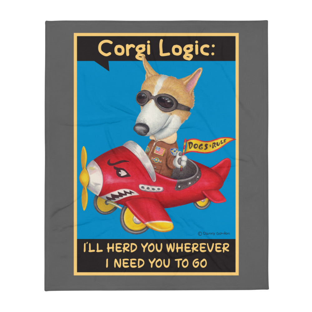 Corgi Logic Throw Blanket