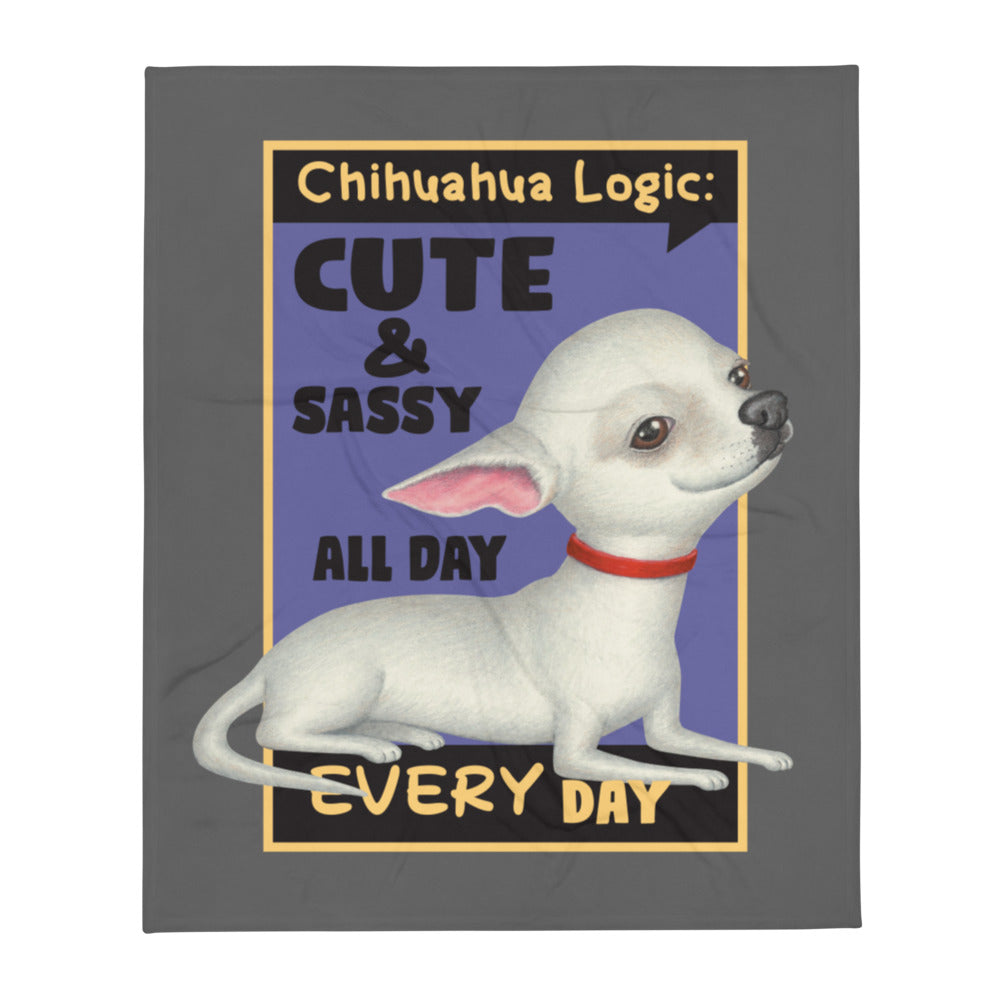 Chihuahua Logic Throw Blanket