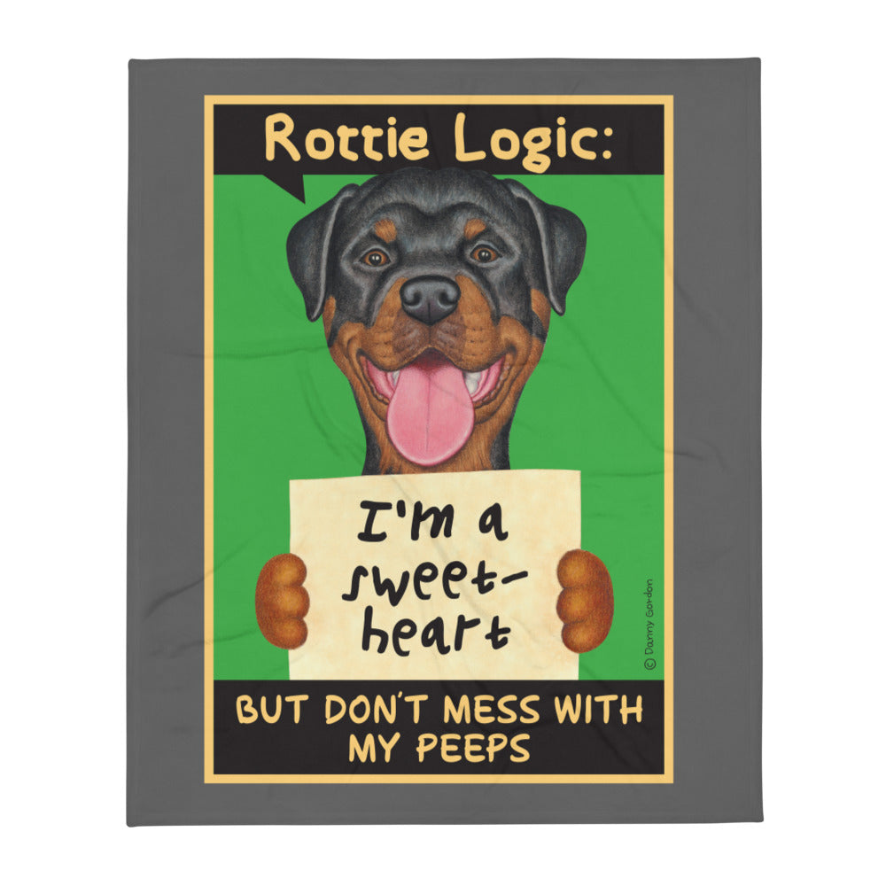 Rottweiler Logic Throw Blanket