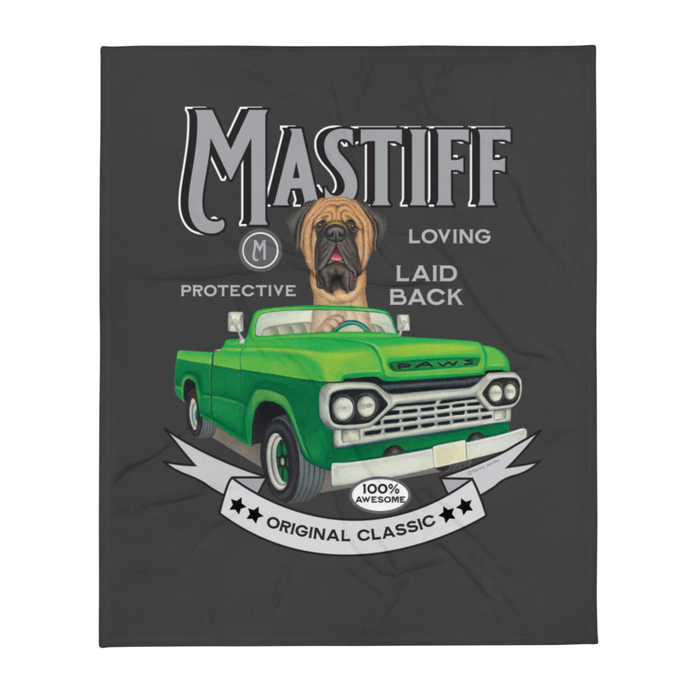 Vintage Mastiff Throw Blanket