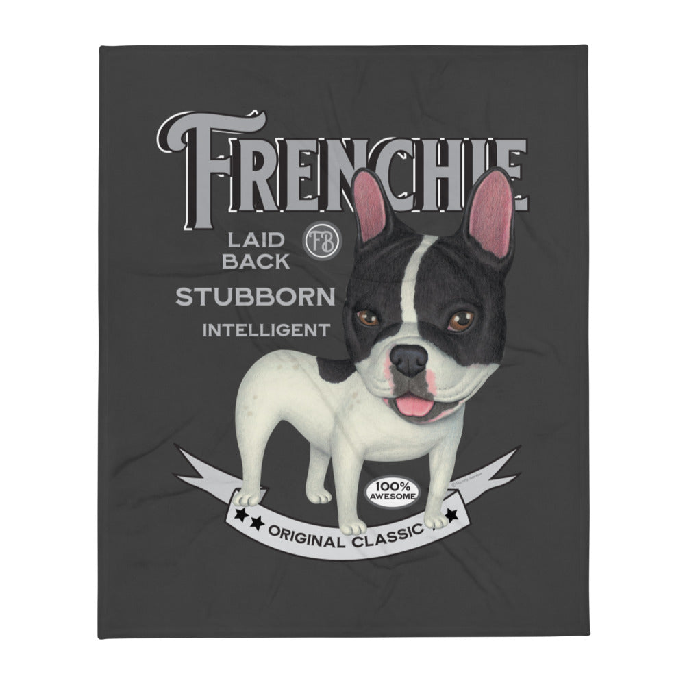 Vintage French Bulldog Throw Blanket