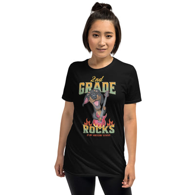 Funny & Cute  Doxie Dog on 2nd Grade Rocks T-Shirt