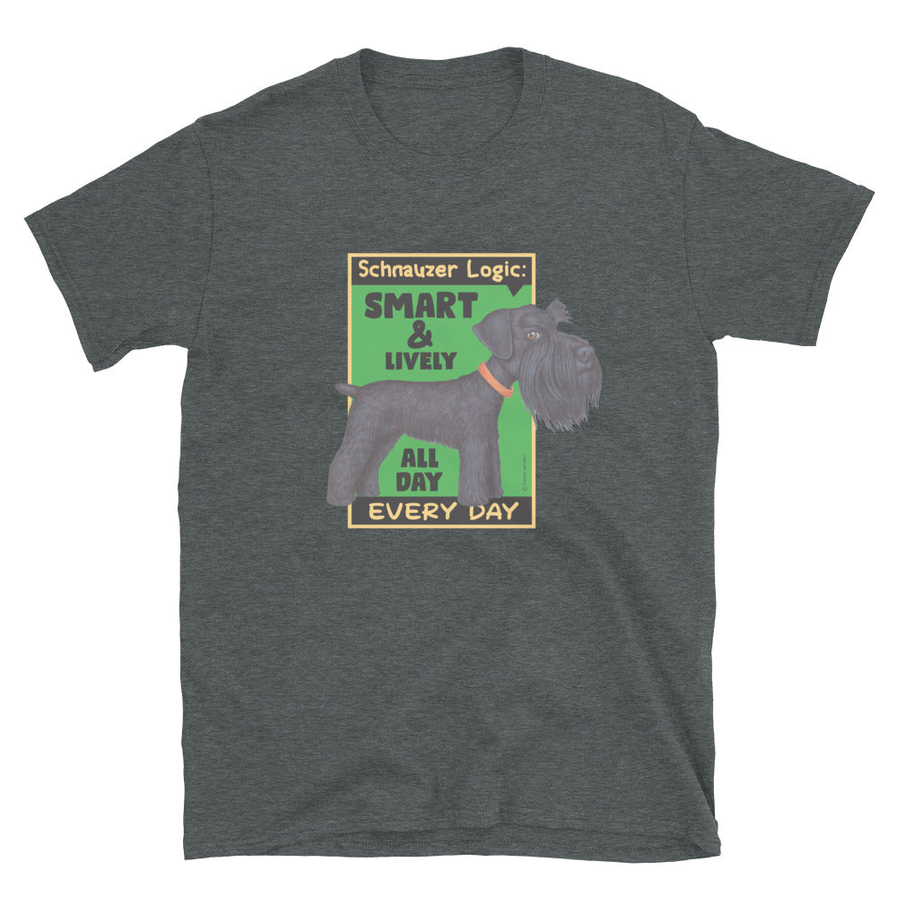 Funny Black Schnauzer poses for a great picture on a Schnauzer Logic Unisex T-Shirt