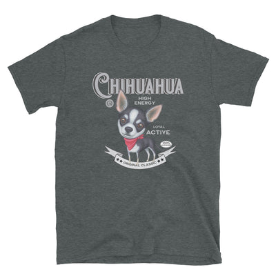 Cute black and white chihuahua dog on a Vintage Chihuahua Unisex T-Shirt